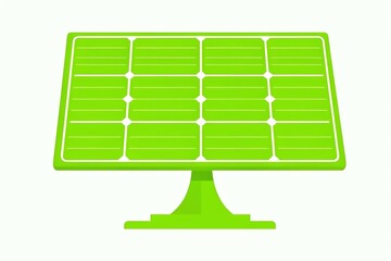 green solar panel icon on white background, eco-friendly solar energy symbol illustration, minimalist green solar panel vector design, electricity, sun, renewable, eco, sustainable, clean