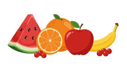 Colorful Assortment of Fresh Fruits Displayed in a Vibrant Arrangement