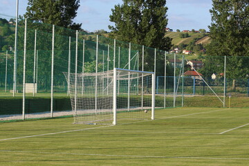 soccer goal in the field