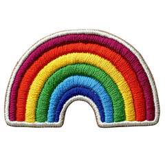 rainbow badge embroidery embroidered on transparent background