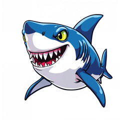 Fototapeta premium shark cartoon isolated on white
