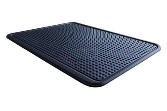 A heavy duty rubber tray designed to catch spills and protect surfaces keeping things clean in on transparent background