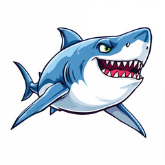 shark cartoon isolated on white