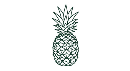 Fototapeta premium Simple Line Art Illustration of a Pineapple