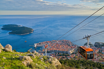 View on Dubrovnik with cable car