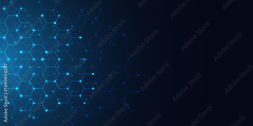 Aufkleber Abstract technology background and design element with hexagons pattern and geometric shapes