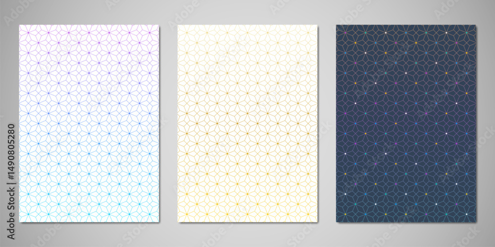 Poster Abstract covers and brochures with geometric backgrounds of polygon shape patterns