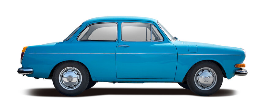 VW T3 Notchbaack classic car, side view isolated on transparent background. PNG