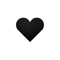 Simple black heart shape on transparent background, symbolizing love, emotion, or minimalistic design. heart is centered and stands out against clear backdrop