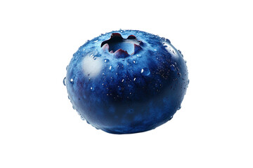 A single vibrant blueberry glistening with fresh dew a juicy treasure of summer harvest on...