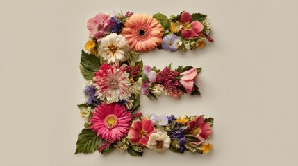 Obraz premium Floral letter E