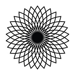 Black mandala abstract  circular  flower floral  vector design.  