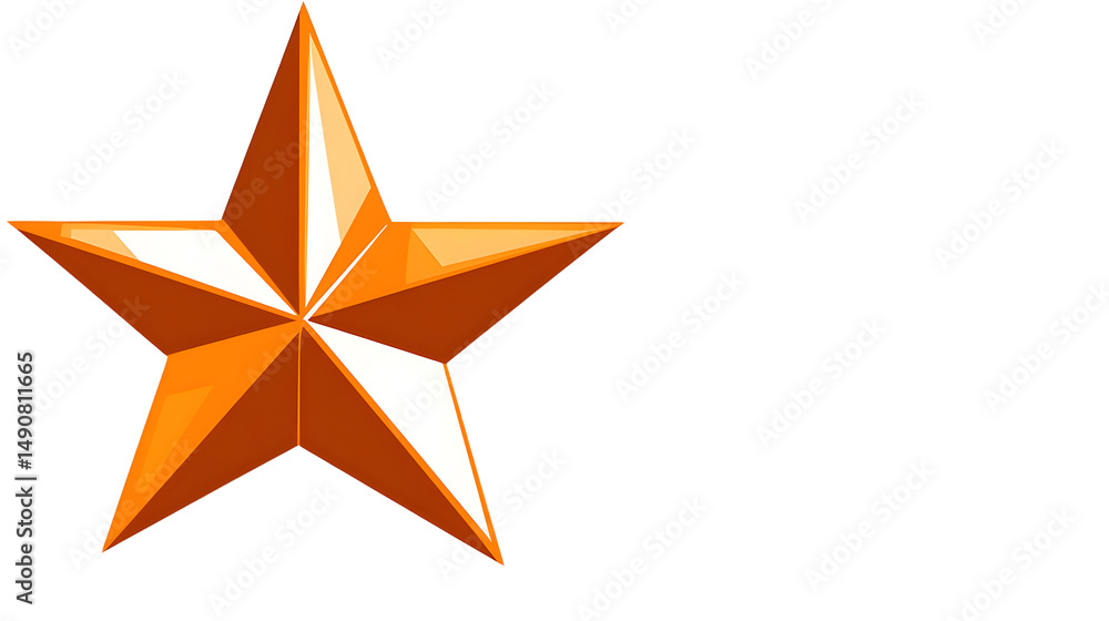 Poster vivid 3d star design with a dynamic orange color scheme captivating viewer attention