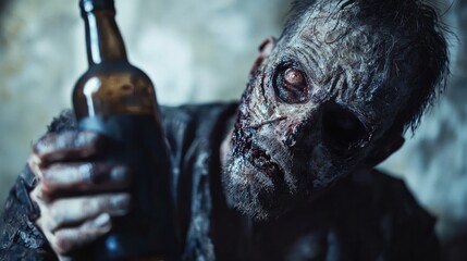 The Undead's Last Drink: A Gripping Horror Photo