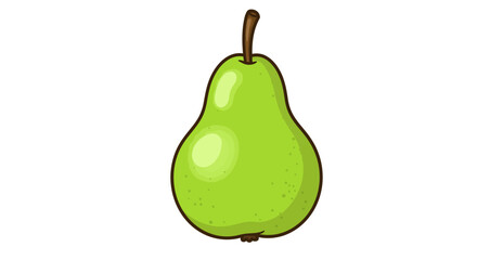 Vibrant Green Pear Illustration Detailed Fruit Drawing