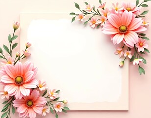 Obraz premium Flowers frame card