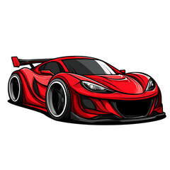 Red sports car illustration, fast car design
