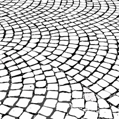 Abstract Black and White Cobblestone Pavement Texture Urban Street Background Architectural Design