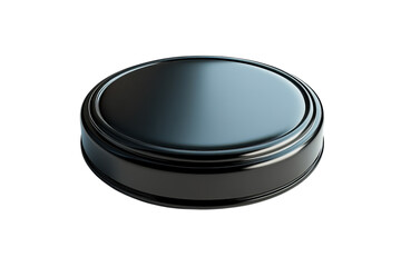 An enigmatic sleek metallic puck shines under the studio lights a futuristic token of high on transparent background