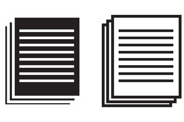 Document icon. Vector icon isolated on white background. 