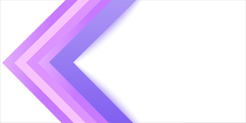 White and purple modern abstract wide banner with arrow shapes. Pink and white abstract background. Vector illustration