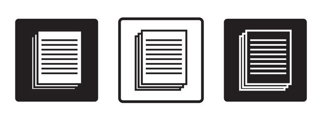 Document icon. Vector icon isolated on white background. 