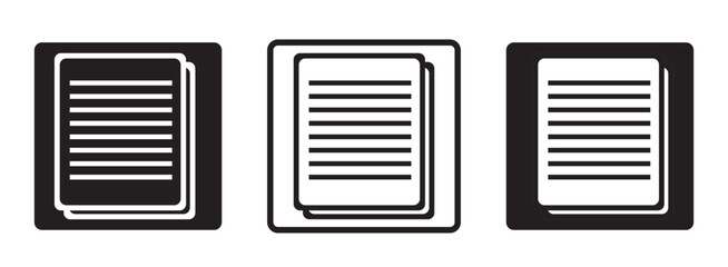 document icon on white background. document sign. flat style. paper icon for your web site design, logo, app, UI. simple 3 page document icon. file symbol.