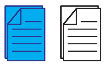 Document icon vector isolated on white background. Paper icon. File Icon