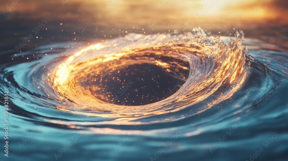Aufkleber dynamic water swirl phenomenon ocean environment nature image abstract viewpoint fluid motion concep