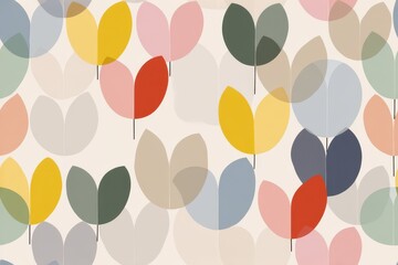Abstract Seamless Pattern with Colorful Overlapping Leaves Design for Modern Backgrounds or Textile Prints
