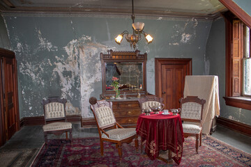 View of room adjacent to a bedroom inside the Mac-O-Chee castle.