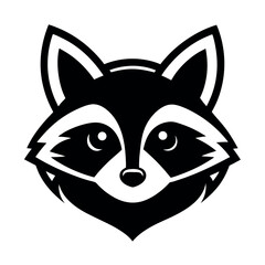 Cute Cartoon Raccoon Head Icons Set design