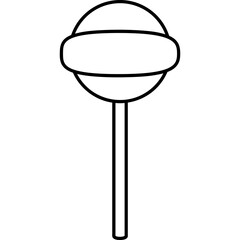 Minimalist Candy Design of a Sweet Lollipop Icon