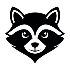 Cute Cartoon Raccoon Head Icons Set design