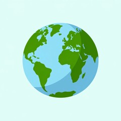 Fototapeta premium Blue and green globe with the continents of Africa and South America