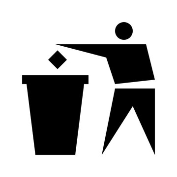 Dispose properly icon vector for waste management