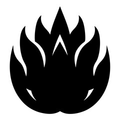 Abstract stylized floral symbol design in black and white color scheme