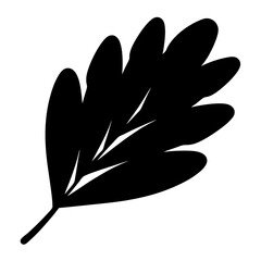 Striking silhouette of a stylized leaf with intricate veining details shown clearly