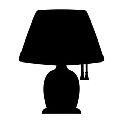 Silhouette of a Table Lamp with Lampshade and Pull Chain Detail