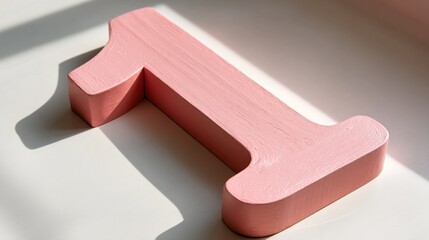 Single, light pink, wooden number one