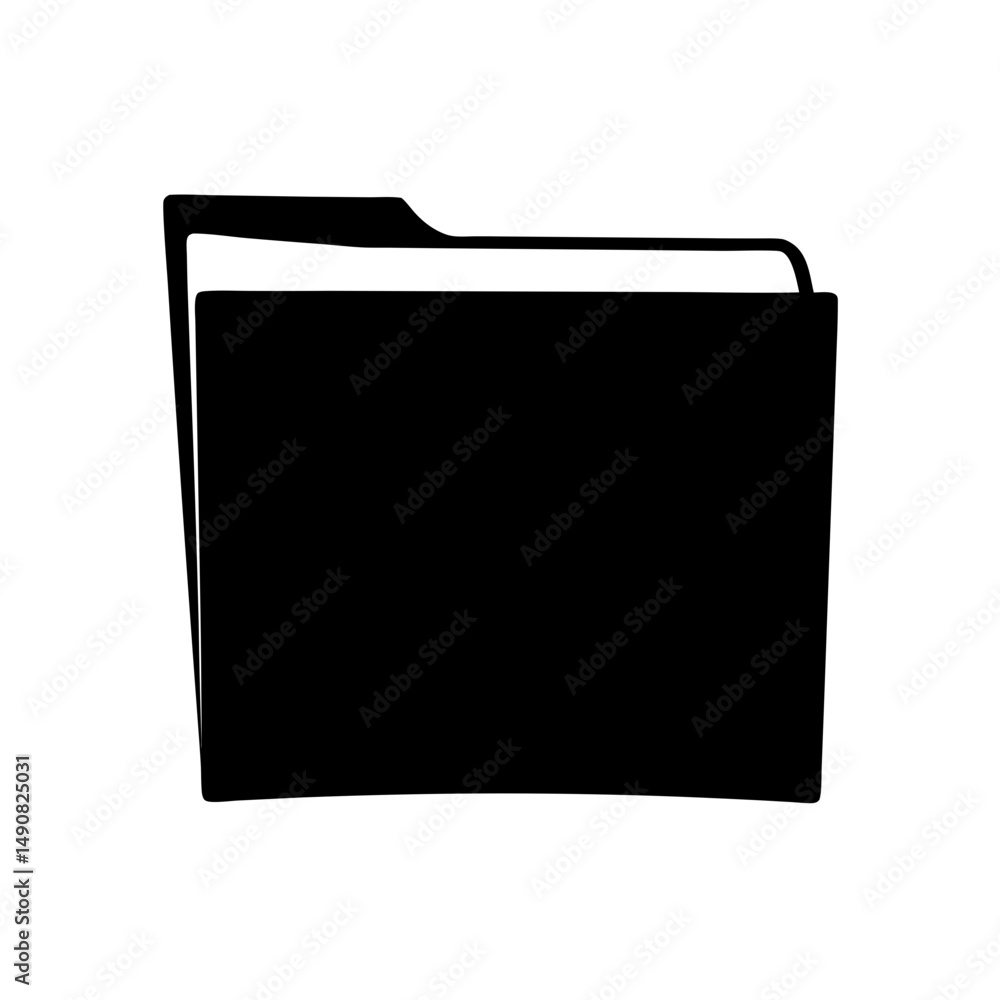 Poster black folder icon, simple and clean design for file management concepts