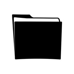 Black folder icon, simple and clean design for file management concepts