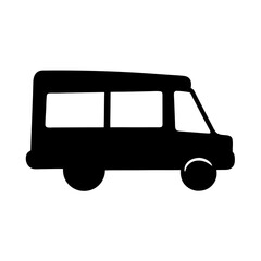 Simple Silhouette of a Delivery Van or Mini Bus Vehicle
