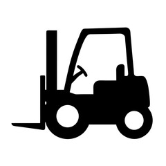 Silhouette of a forklift truck isolated on a white background illustration