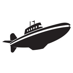 Submarine silhouette vector illustration isolated on a white background