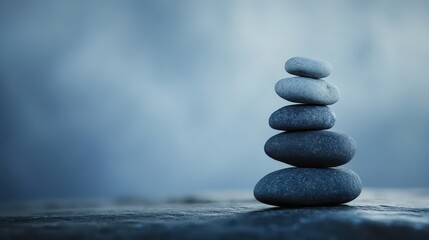 Balanced stones create tranquility in nature