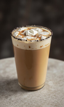 Intense Smoked Tea Latte: Lapsang Souchong, Steamed Oat Milk, Maple, Smoked Salt Rim