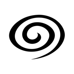 Monochrome Illustration of a Classic Spiral Shape on a White Background