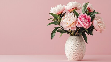 Elegant Art Deco Vase with Geometric Patterns and Flowers