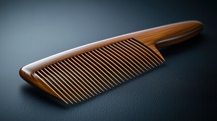 Wooden comb on dark surface